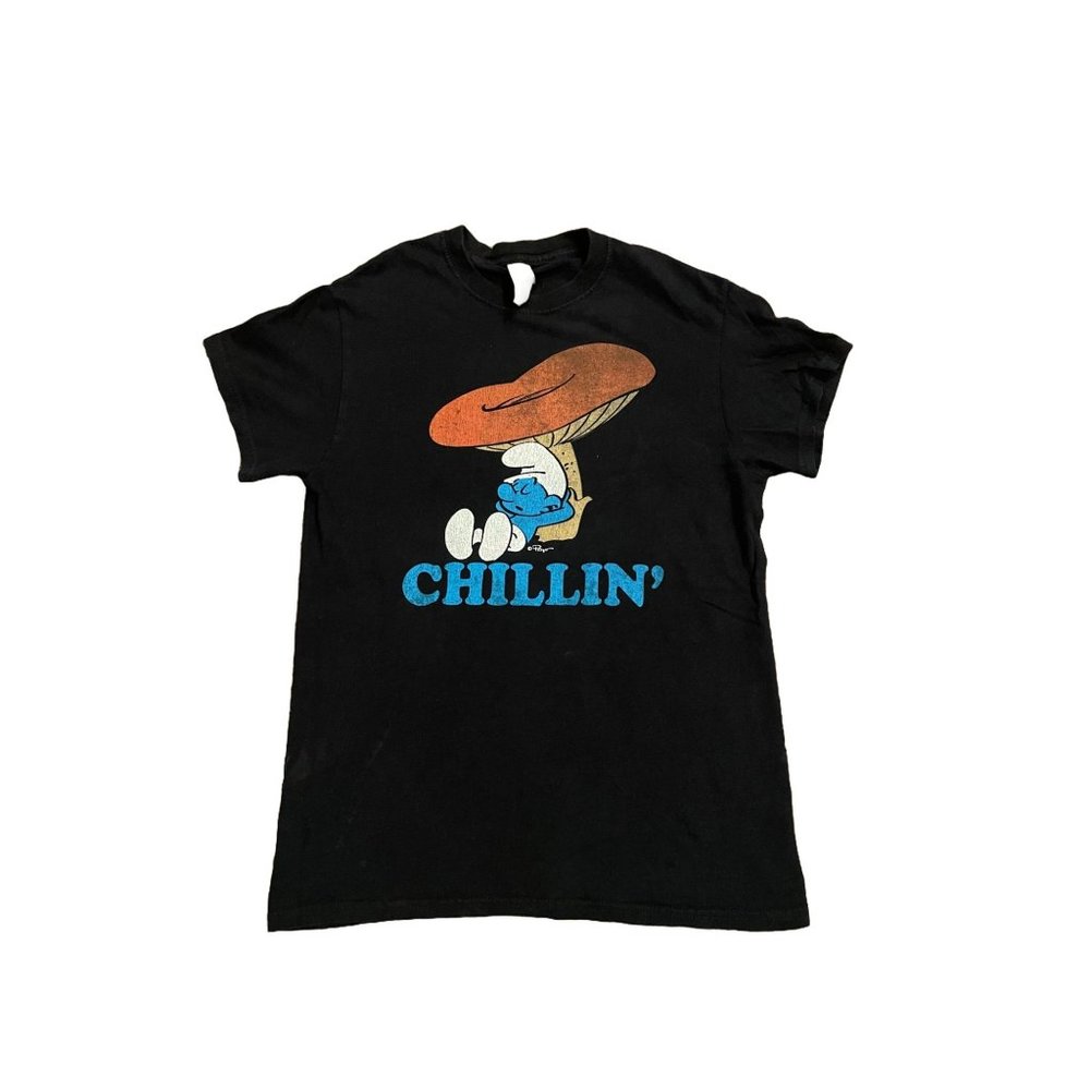Modern Smurf Chillin T Shirt Movie Comic Book Small